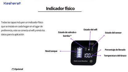 Tapa Inteligente sensor medidor de agua para tinaco K2